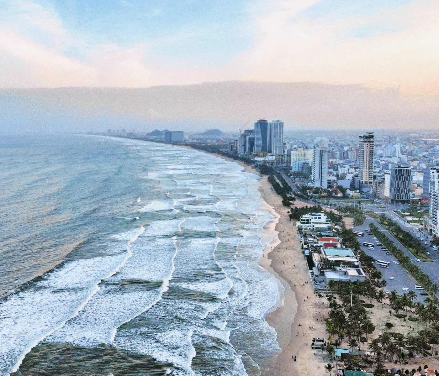 My Khe Beach and the Da Nang coastline from above